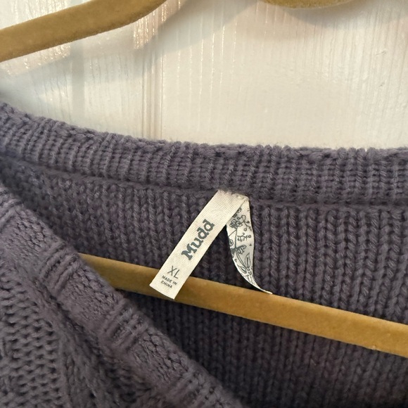Mudd Brand Y2K Cable Knit Purple Sweater - Picture 3 of 5